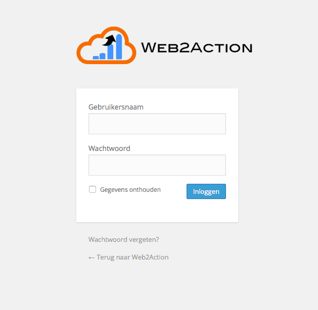 wordpress inloggen op de beheer omgeving